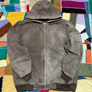 Vintage Brazos Faded Out Brown Full Zip Work Jacket Medium